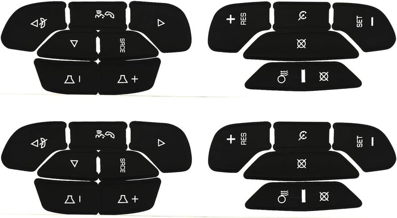 AtticZone Steeing Wheel Dash Button Repair Kit Stickers Decals Compatible with GM GMC Yukon Acadia Sierra, Chevrolet Silverado Tahoe Suburban 2006-2014, 2Pcs - Image 1
